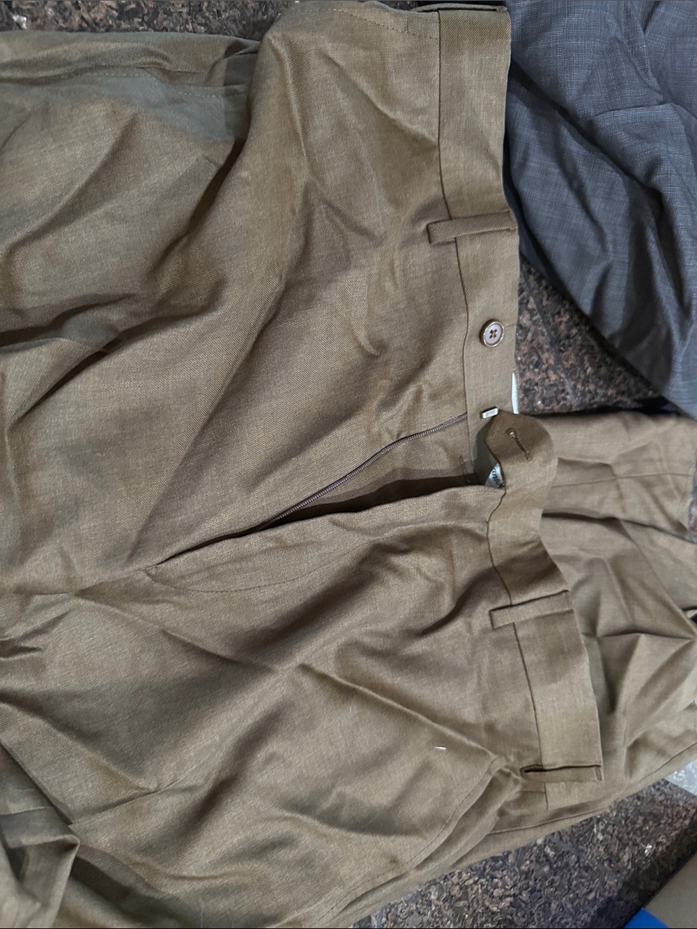 Santorelli Olive Green-Tan Men's Dress Trousers